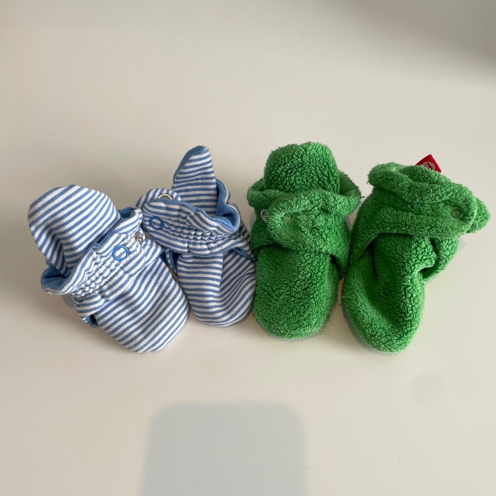 Zutano booties - 2 pairs, 0-3 months